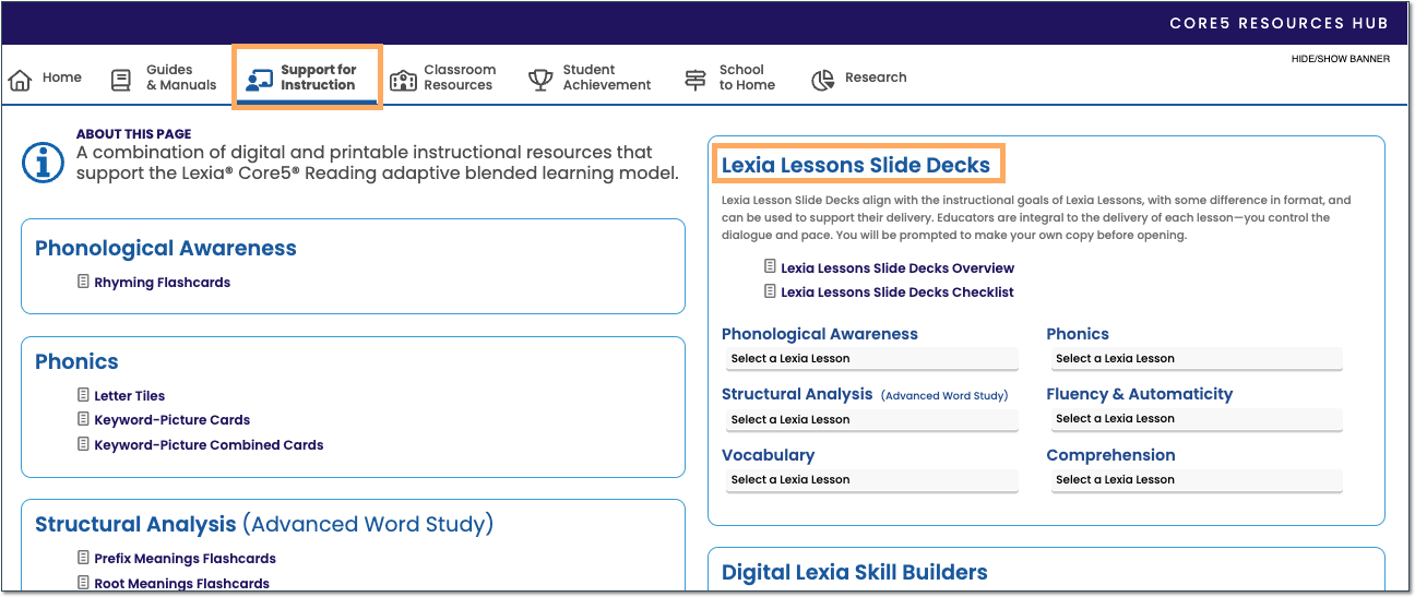 Core5 Lexia Lesson Slide Decks